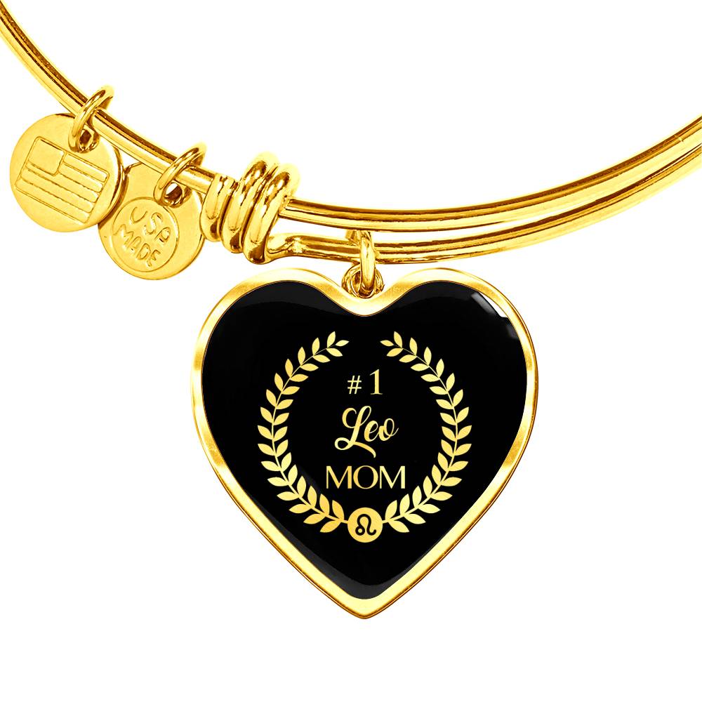 #1 Leo Mom Heart Bangle zodiac jewelry for her birthday outfit