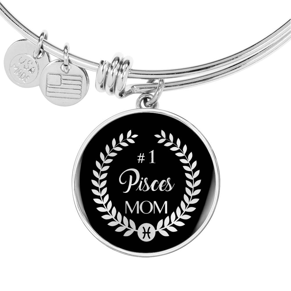 #1 Pisces Mom Circle Bangle zodiac jewelry for her birthday outfit