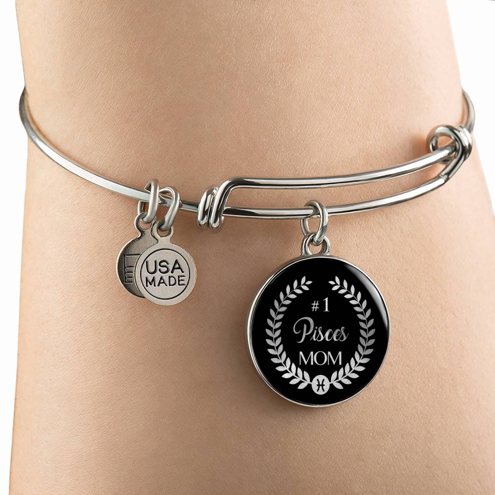 #1 Pisces Mom Circle Bangle zodiac jewelry for her birthday outfit