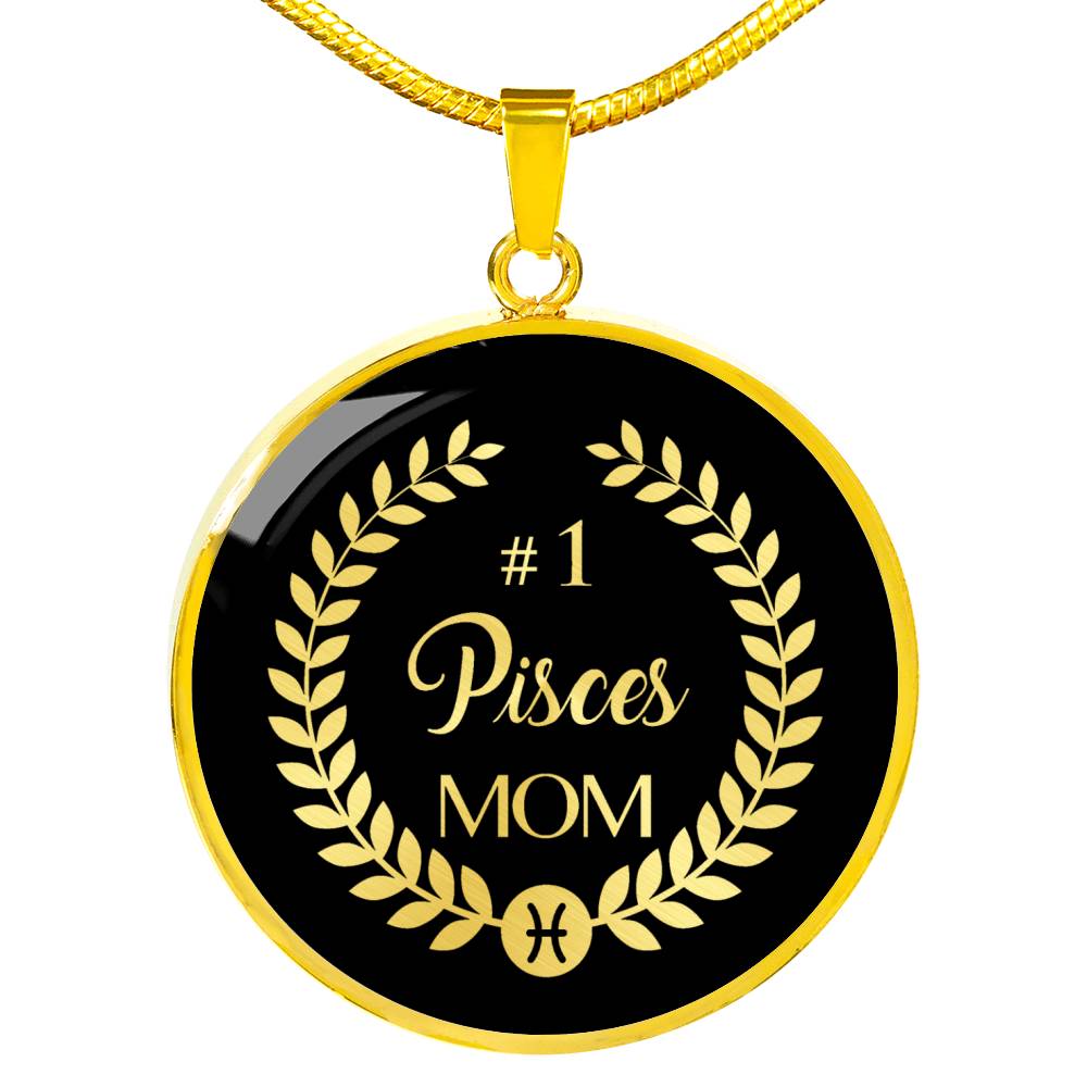 #1 Pisces Mom Circle Necklace zodiac jewelry for her birthday outfit