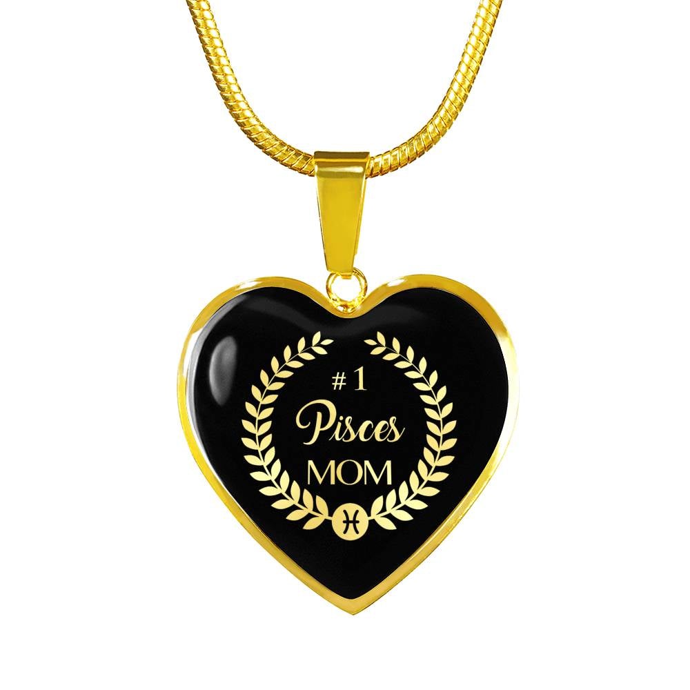 #1 Pisces Mom Heart Necklace zodiac jewelry for her birthday outfit