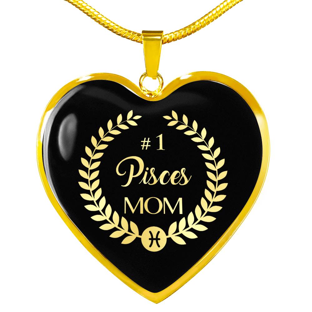 #1 Pisces Mom Heart Necklace zodiac jewelry for her birthday outfit