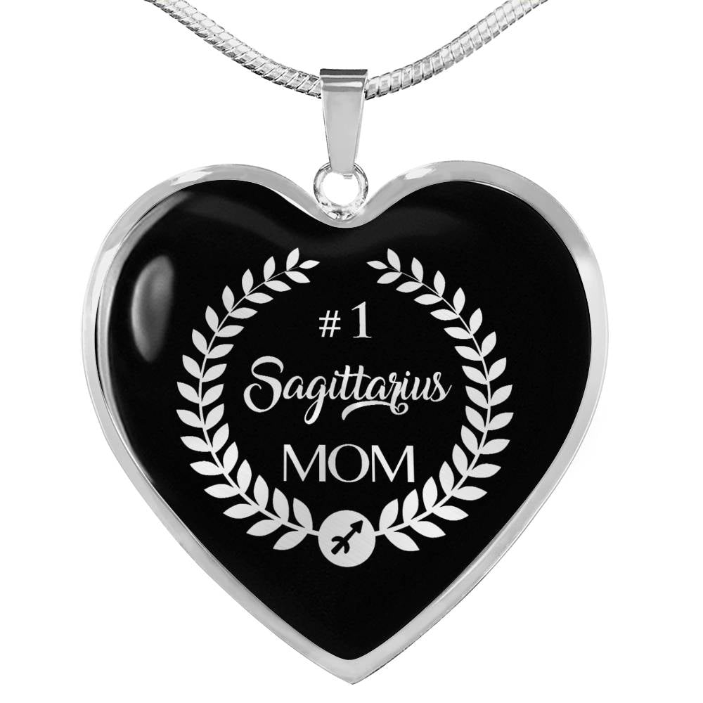 #1 Sagittarius Mom Heart Necklace zodiac jewelry for her birthday outfit