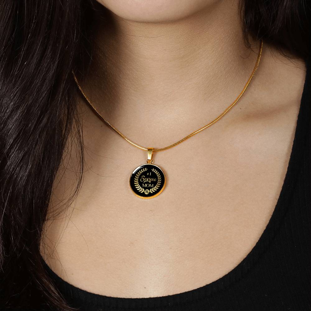 #1 Scorpio Mom Circle Necklace zodiac jewelry for her birthday outfit