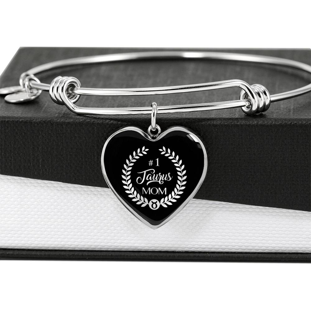 #1 Taurus Mom Heart Bangle zodiac jewelry for her birthday outfit
