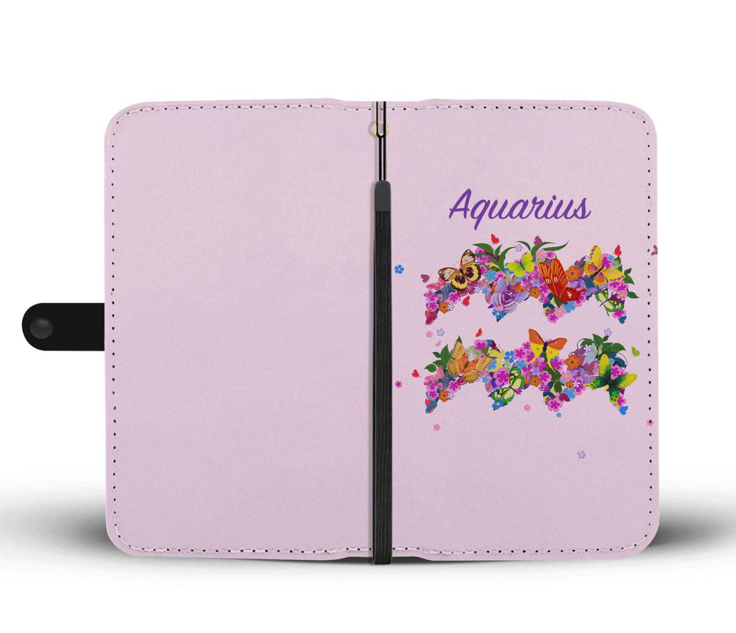Aquarius Floral Phone Wallet