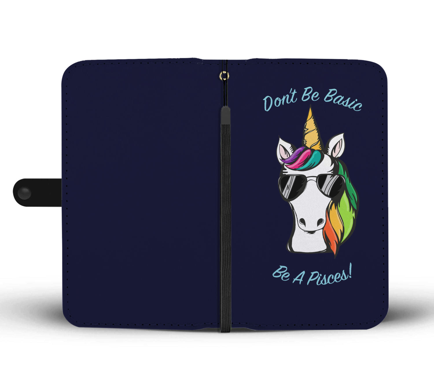 Pisces Don't Be Basic Unicorn Blue Phone Wallet