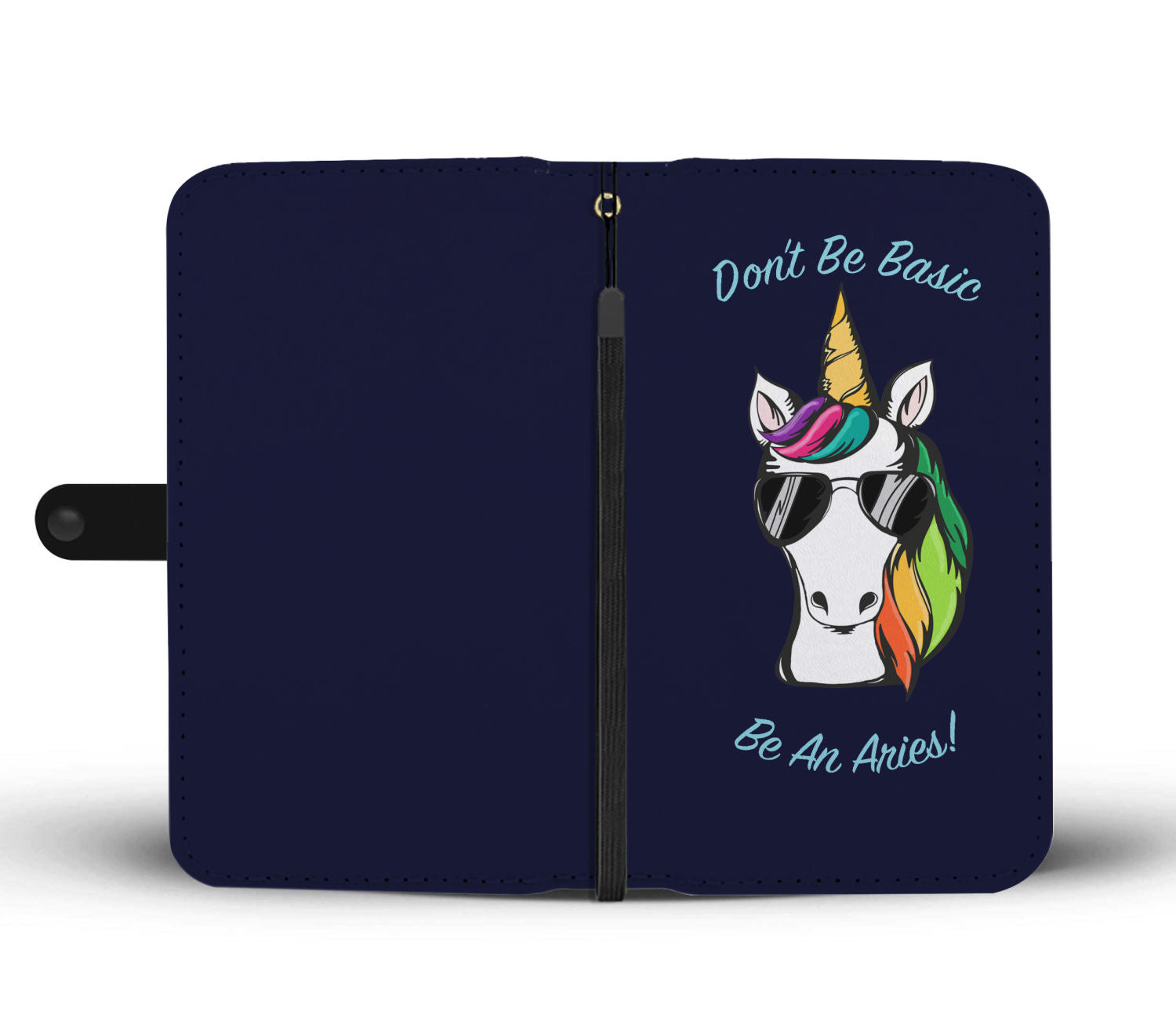 Aries Don't Be Basic Blue Phone Wallet