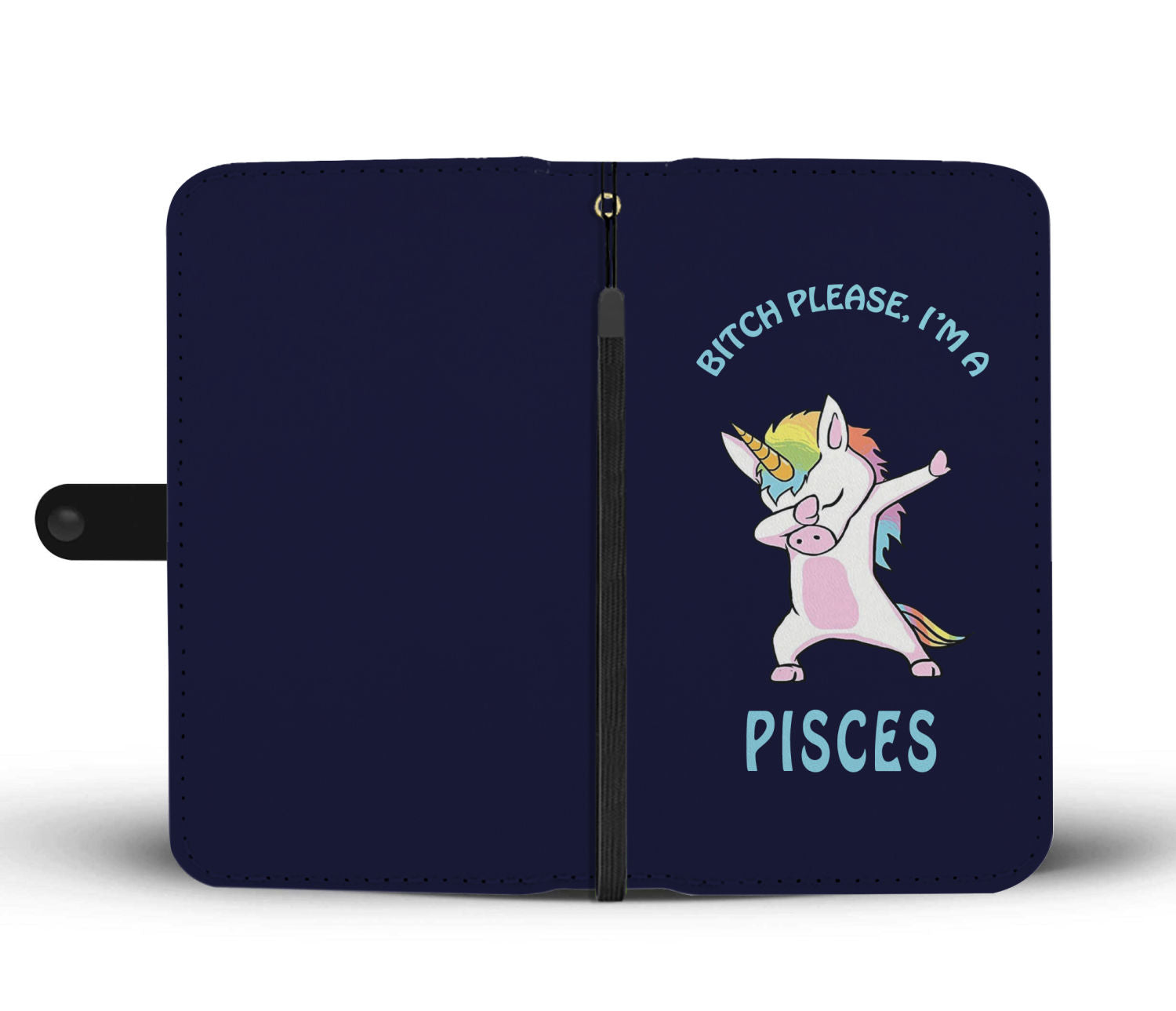 Pisces Dabbing Unicorn Blue Phone Wallet