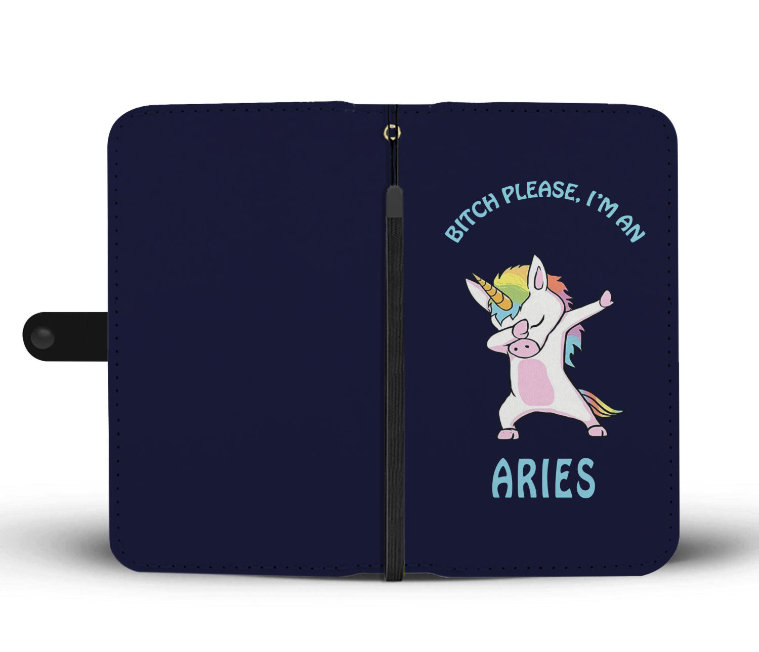 Aries Dabbing Unicorn Blue Phone Wallet