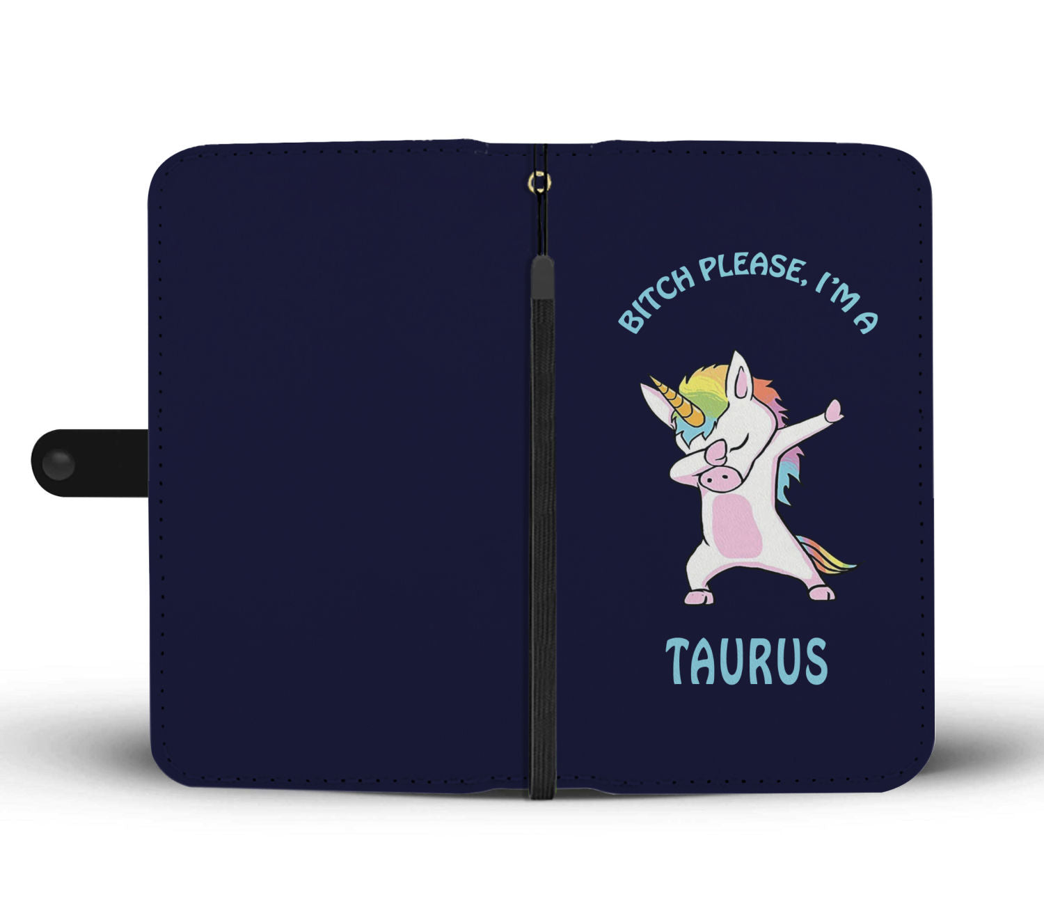 Taurus Dabbing Unicorn Blue Phone Wallet