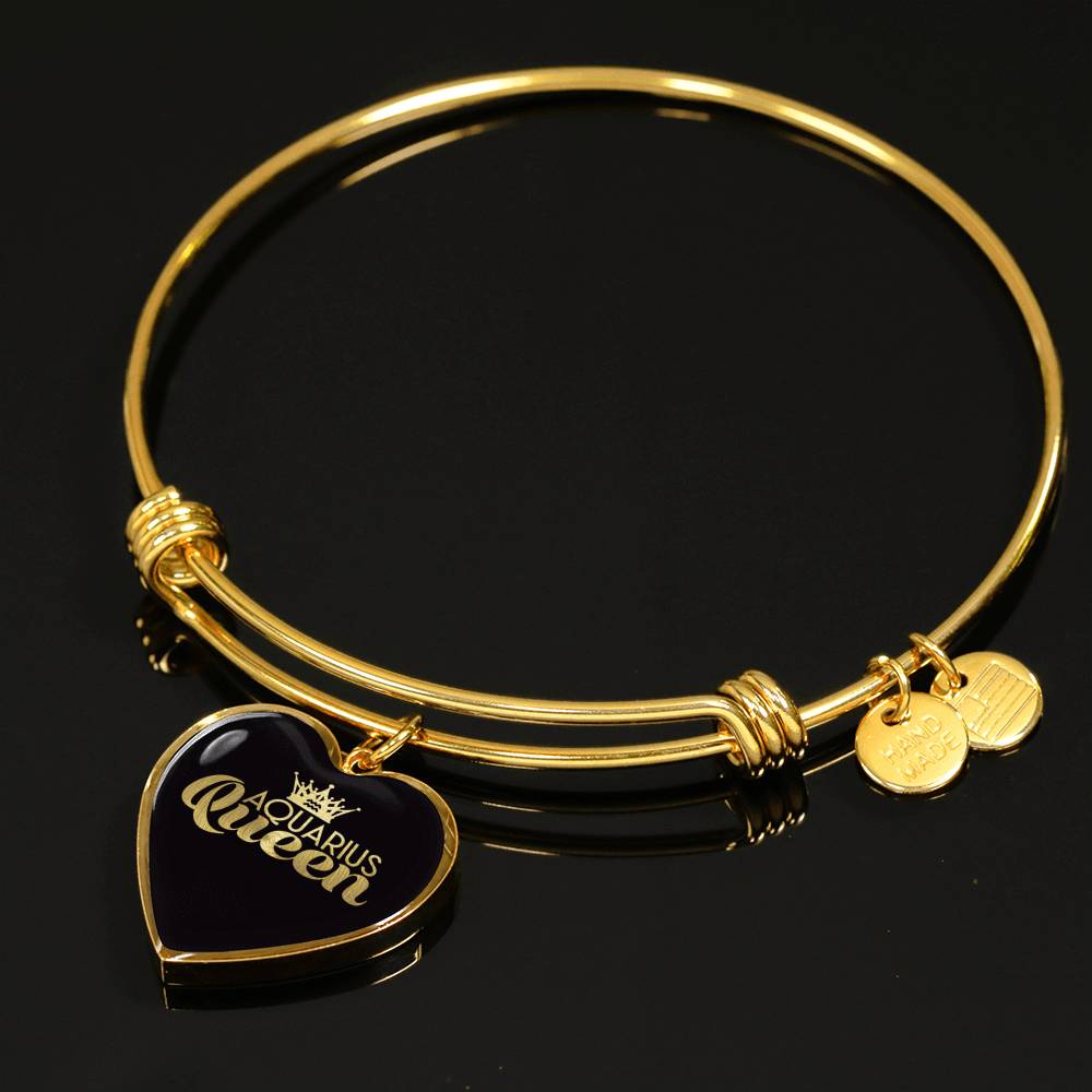 Aquarius Queen Heart Bangle zodiac jewelry for her birthday outfit