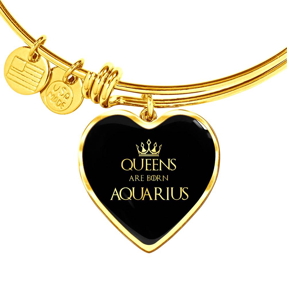 Aquarius Queen Of Thrones Heart Bangle zodiac jewelry for her birthday outfit