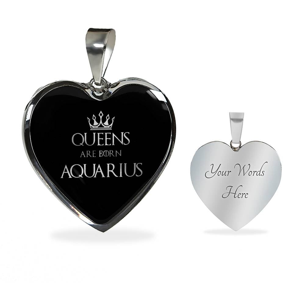 Aquarius Queen Of Thrones Heart Necklace zodiac jewelry for her birthday outfit