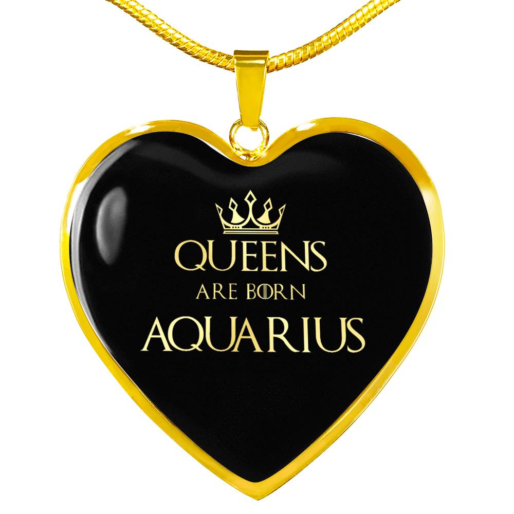 Aquarius Queen Of Thrones Heart Necklace zodiac jewelry for her birthday outfit