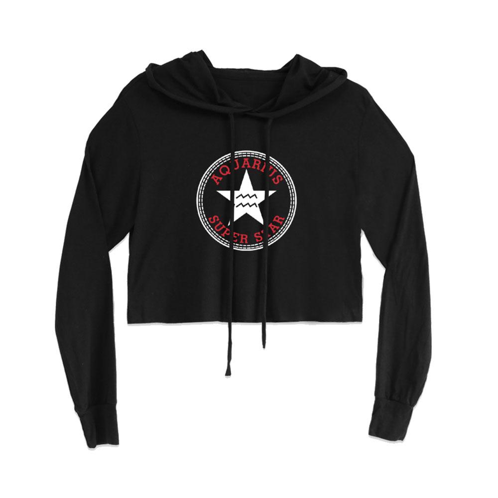 Aquarius Star Crop Hoodie