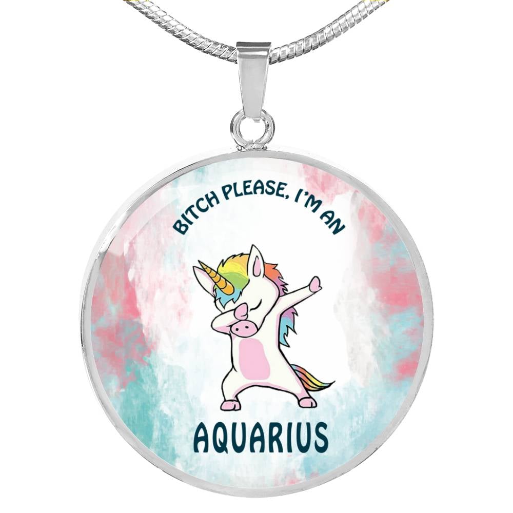 Aquarius Unicorn Circle Necklace zodiac jewelry for her birthday outfit