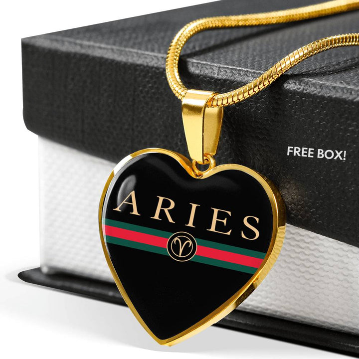 Aries G-Girl Heart Necklace zodiac jewelry for her birthday outfit
