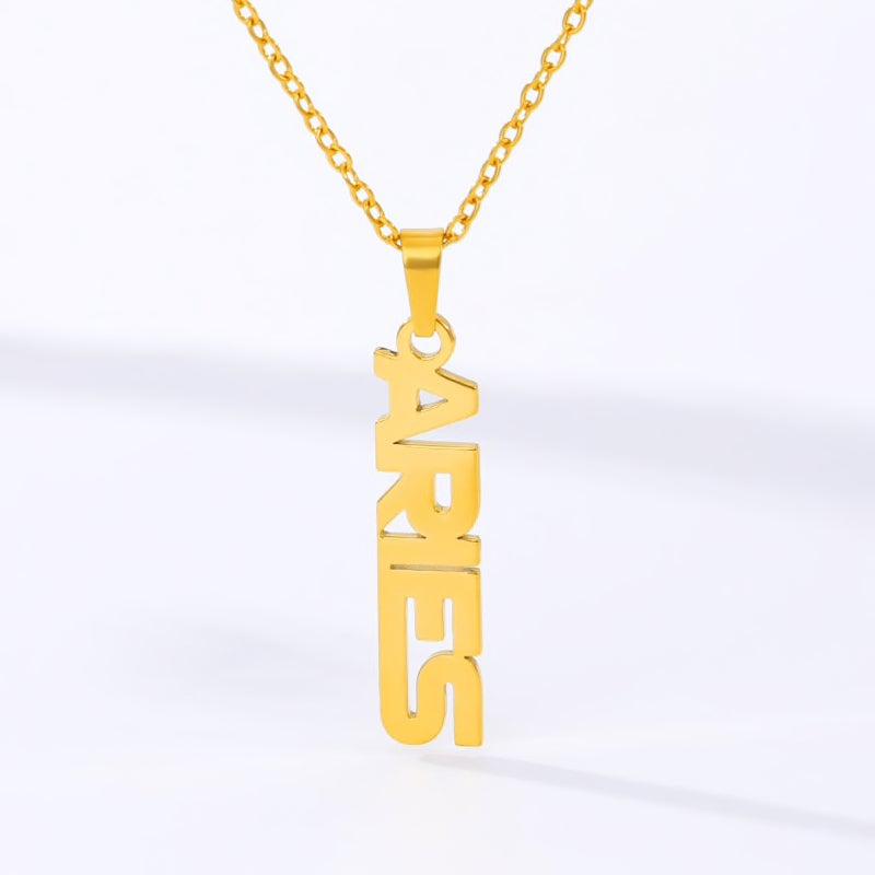 Aries Name Necklace zodiac jewelry for her birthday outfit