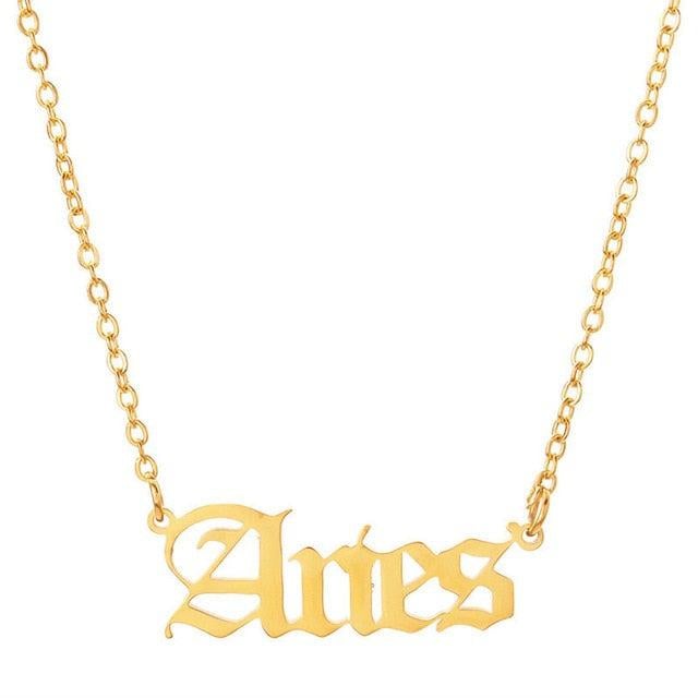 Aries on sale word necklace