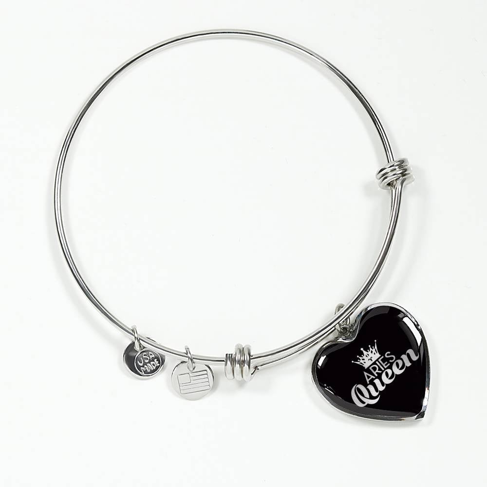 Aries Queen Heart Bangle zodiac jewelry for her birthday outfit