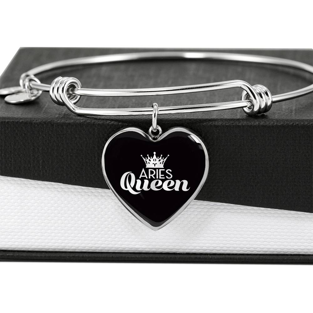 Aries Queen Heart Bangle zodiac jewelry for her birthday outfit