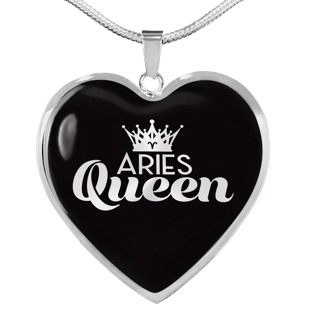 Aries Queen Heart Necklace zodiac jewelry for her birthday outfit