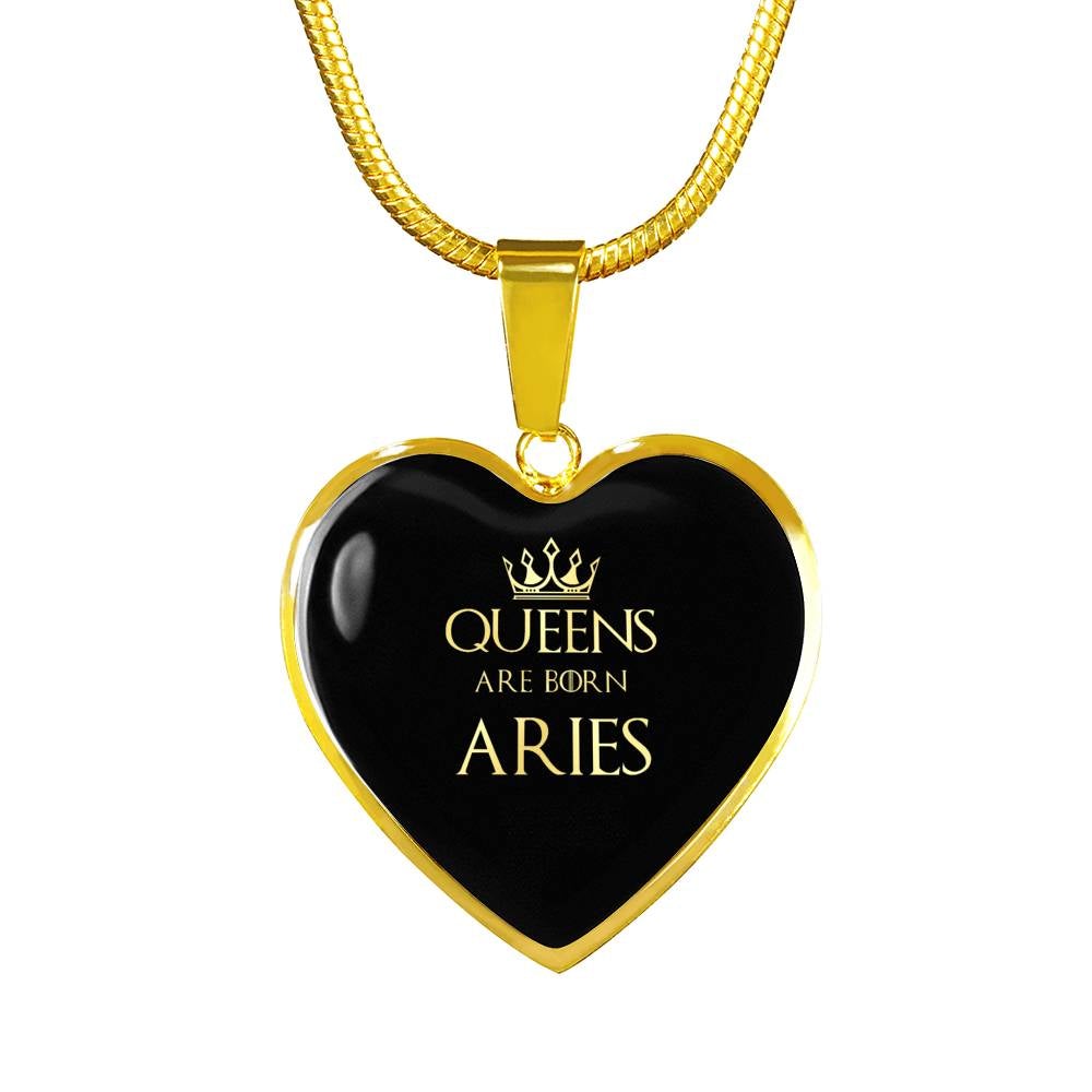Aries Queen Of Thrones Heart Necklace zodiac jewelry for her birthday outfit