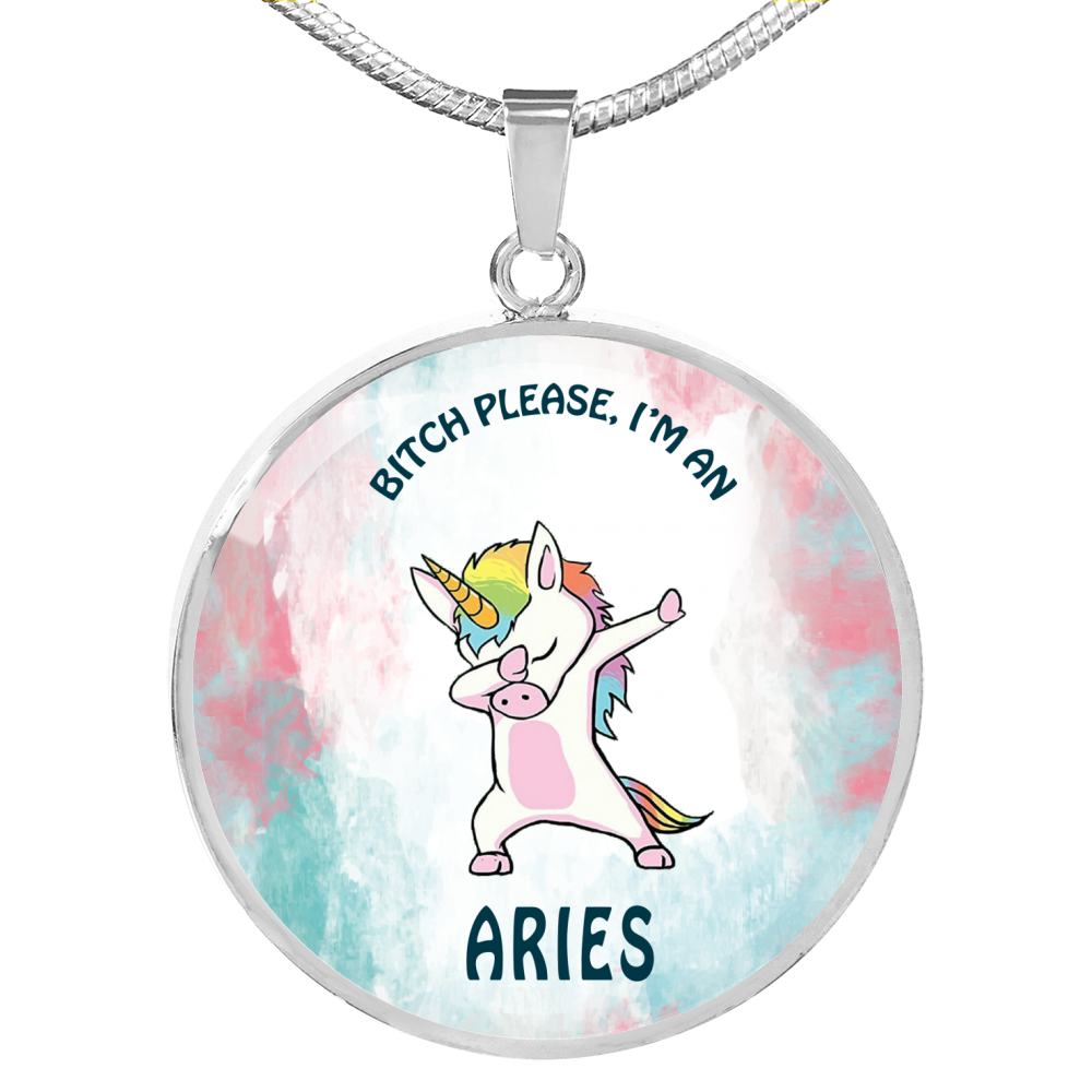 Aries Unicorn Circle Necklace zodiac jewelry for her birthday outfit