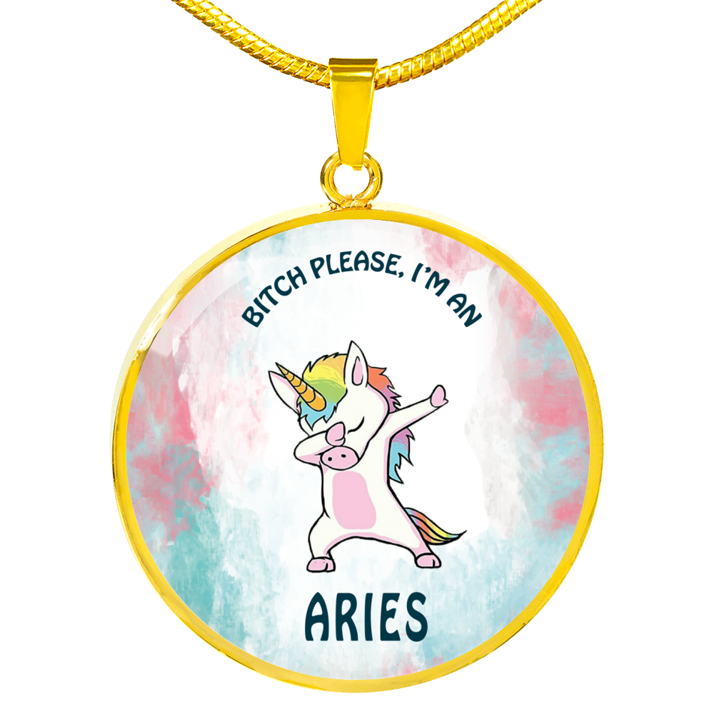 Aries Unicorn Circle Necklace zodiac jewelry for her birthday outfit