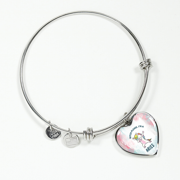 Aries Unicorn Heart Bangle zodiac jewelry for her birthday outfit