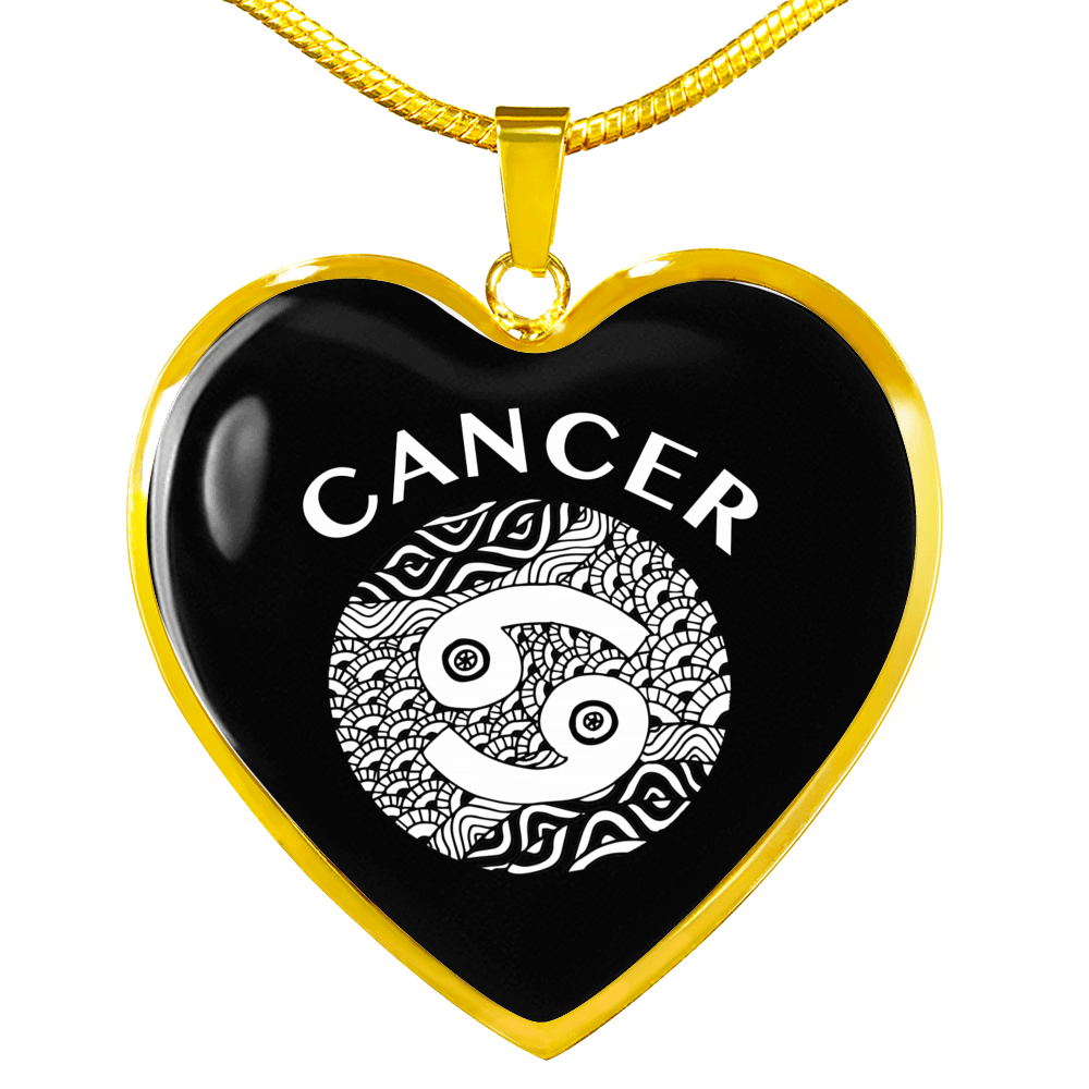 Cancer Circle Heart Necklace zodiac jewelry for her birthday outfit