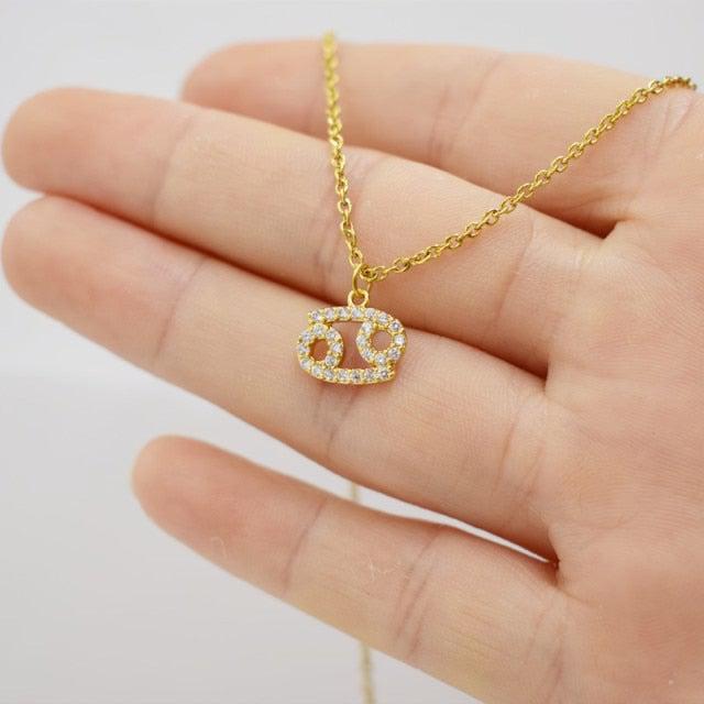 Cancer Crystal Sign Choker zodiac jewelry for her birthday outfit