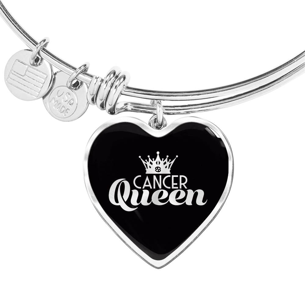 Cancer Queen Heart Bangle zodiac jewelry for her birthday outfit