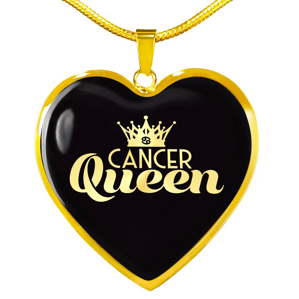 Cancer Queen Heart Necklace zodiac jewelry for her birthday outfit