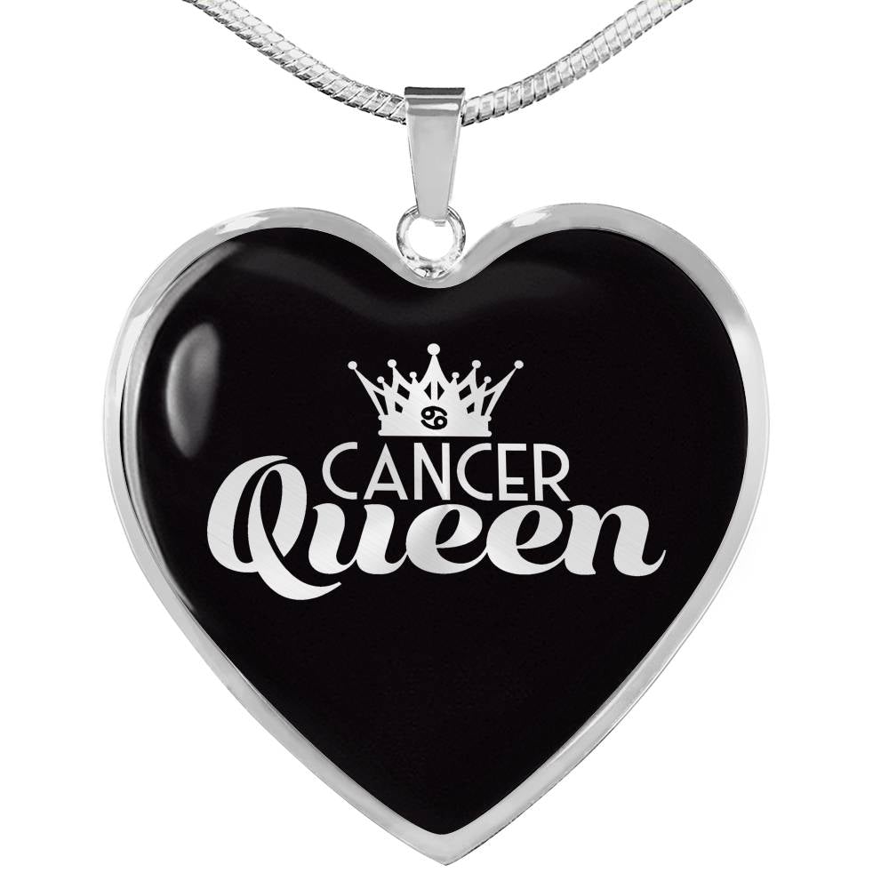 Cancer Queen Heart Necklace zodiac jewelry for her birthday outfit