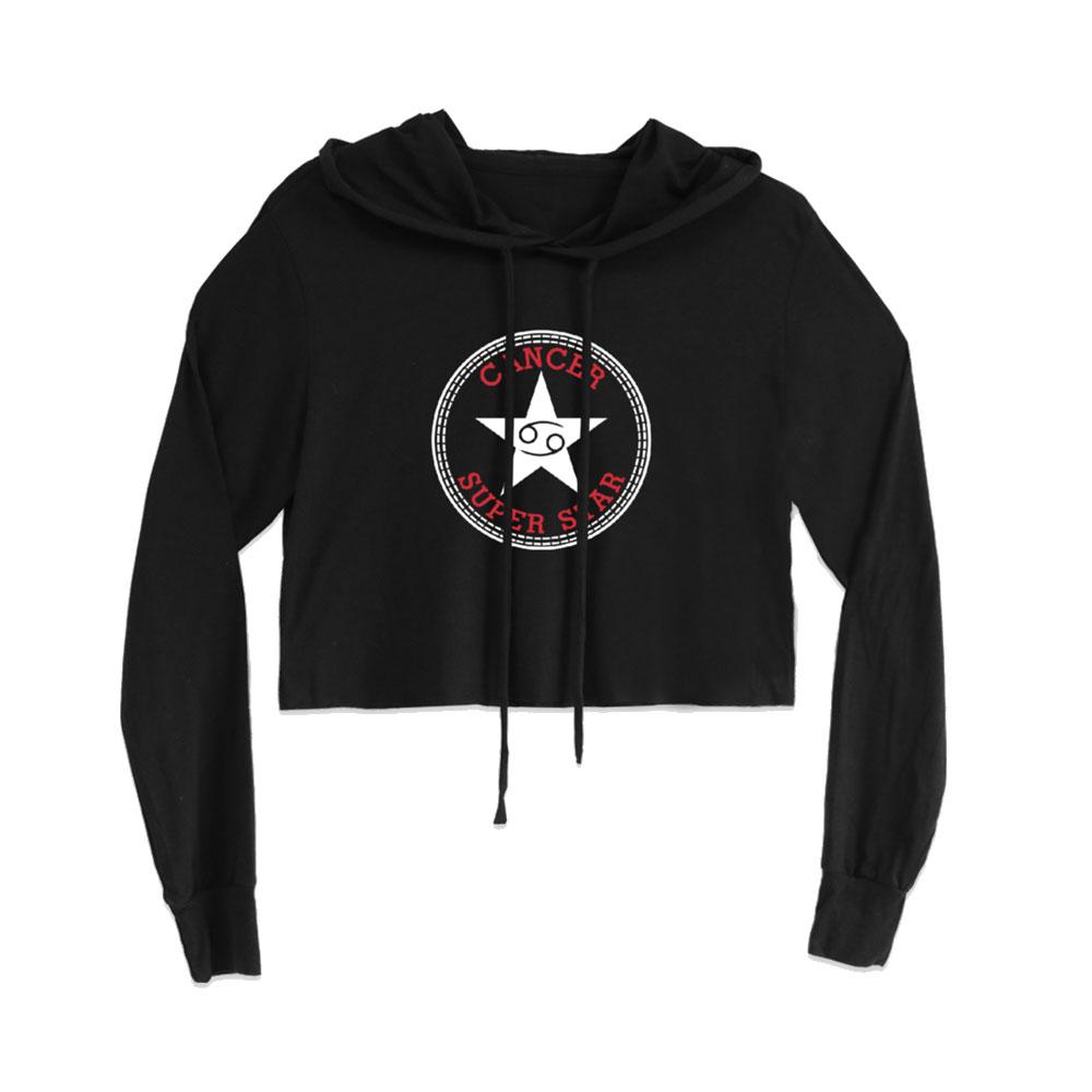 Cancer Star Crop Hoodie