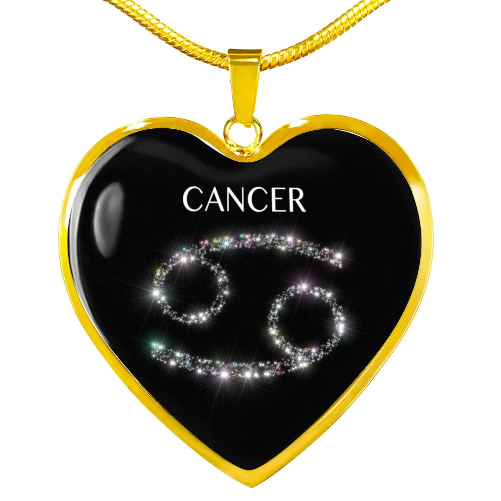 Cancer Stars Heart Necklace zodiac jewelry for her birthday outfit