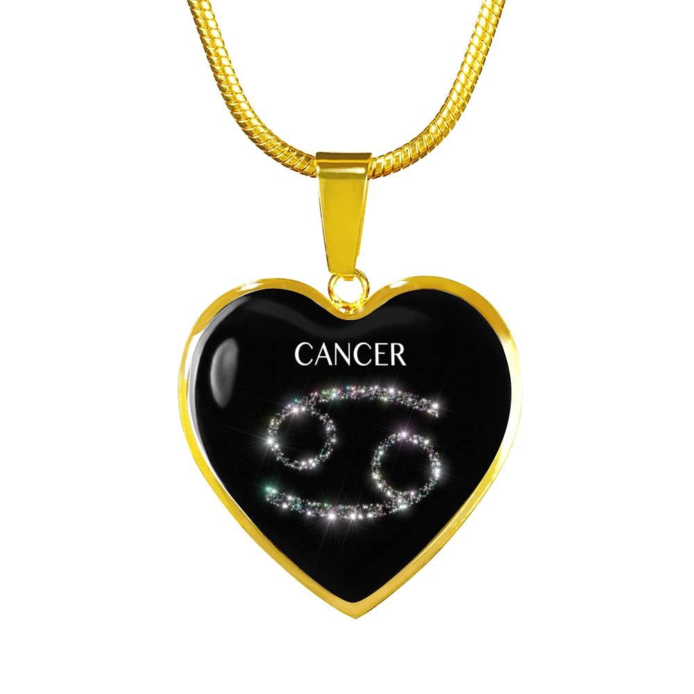 Cancer Stars Heart Necklace zodiac jewelry for her birthday outfit