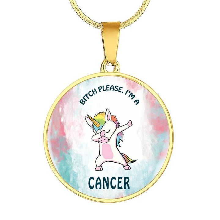 Cancer Unicorn Circle Necklace zodiac jewelry for her birthday outfit