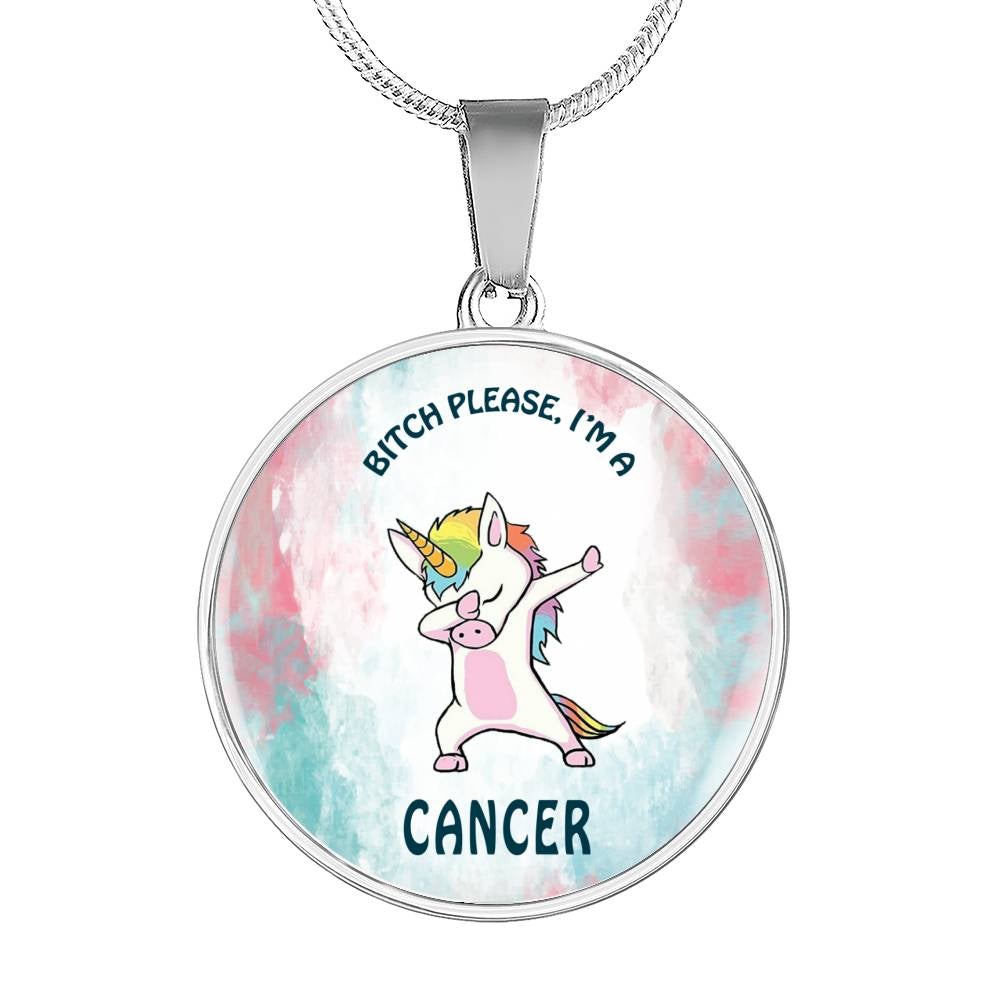 Cancer Unicorn Circle Necklace zodiac jewelry for her birthday outfit