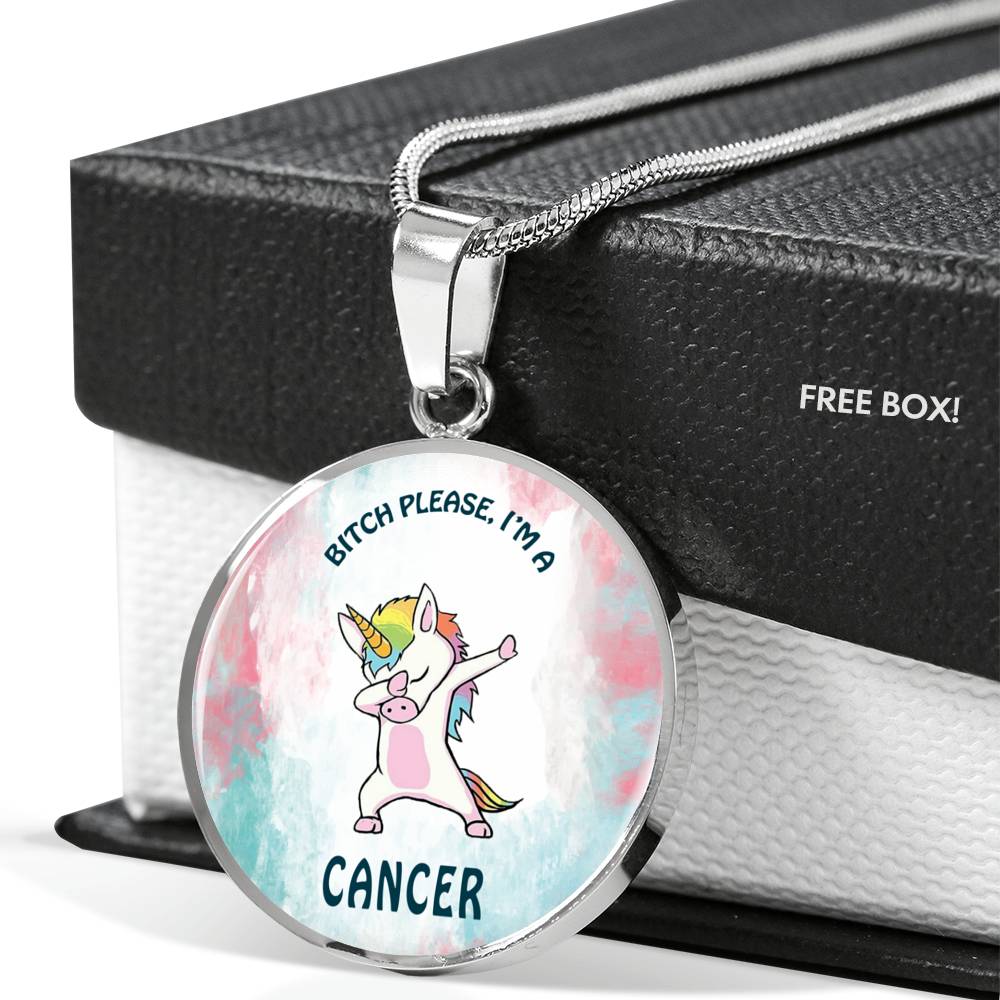 Cancer Unicorn Circle Necklace zodiac jewelry for her birthday outfit