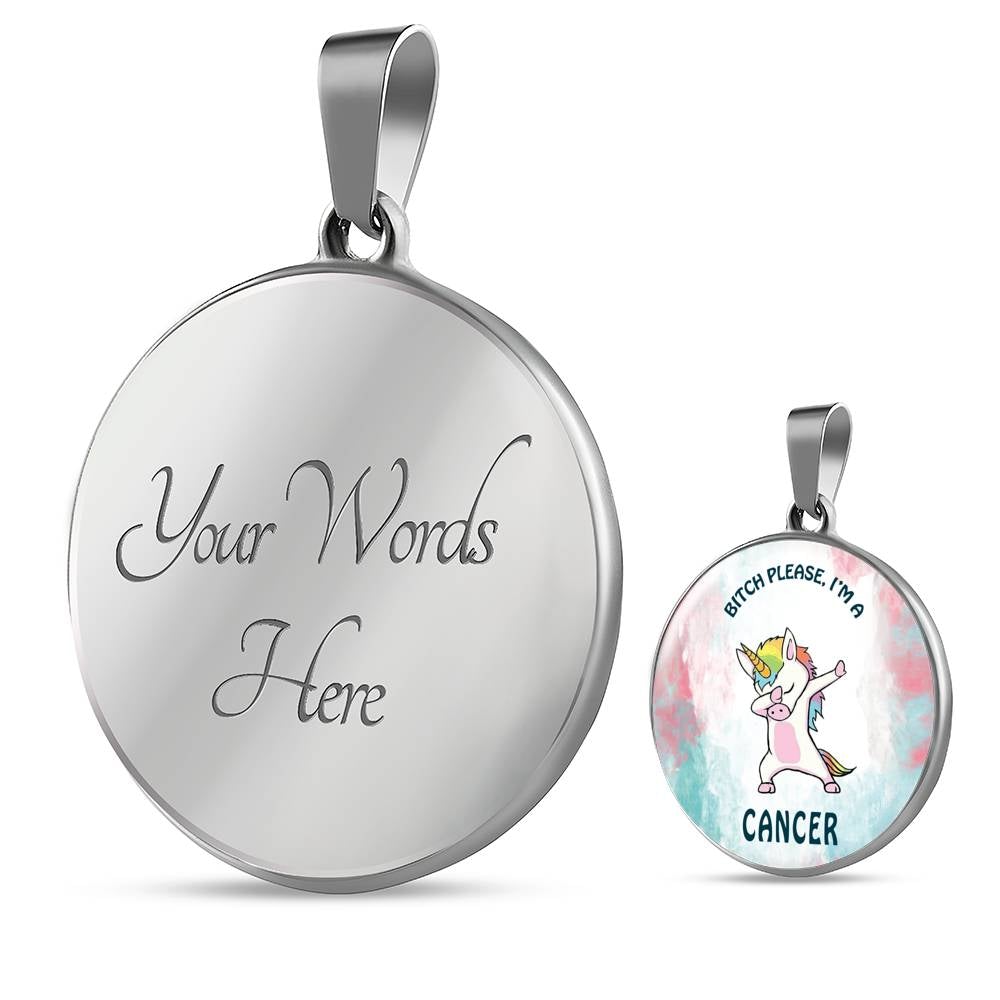 Cancer Unicorn Circle Necklace zodiac jewelry for her birthday outfit