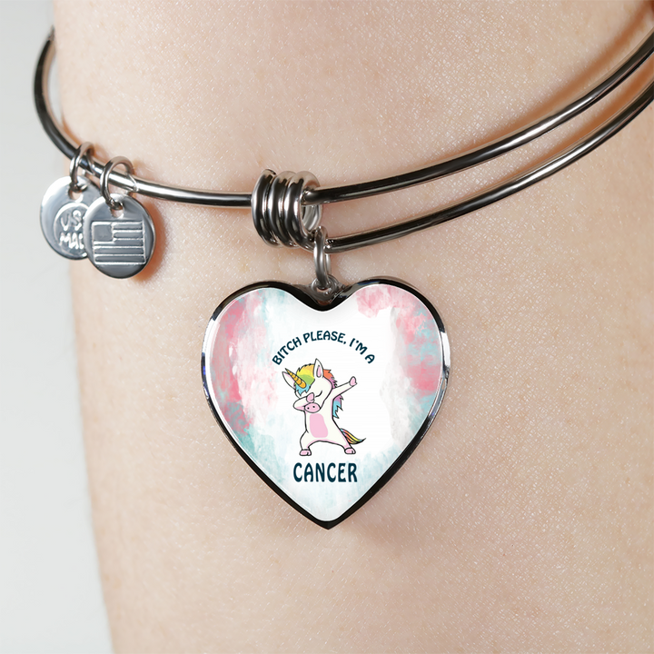 Cancer Unicorn Heart Bangle zodiac jewelry for her birthday outfit
