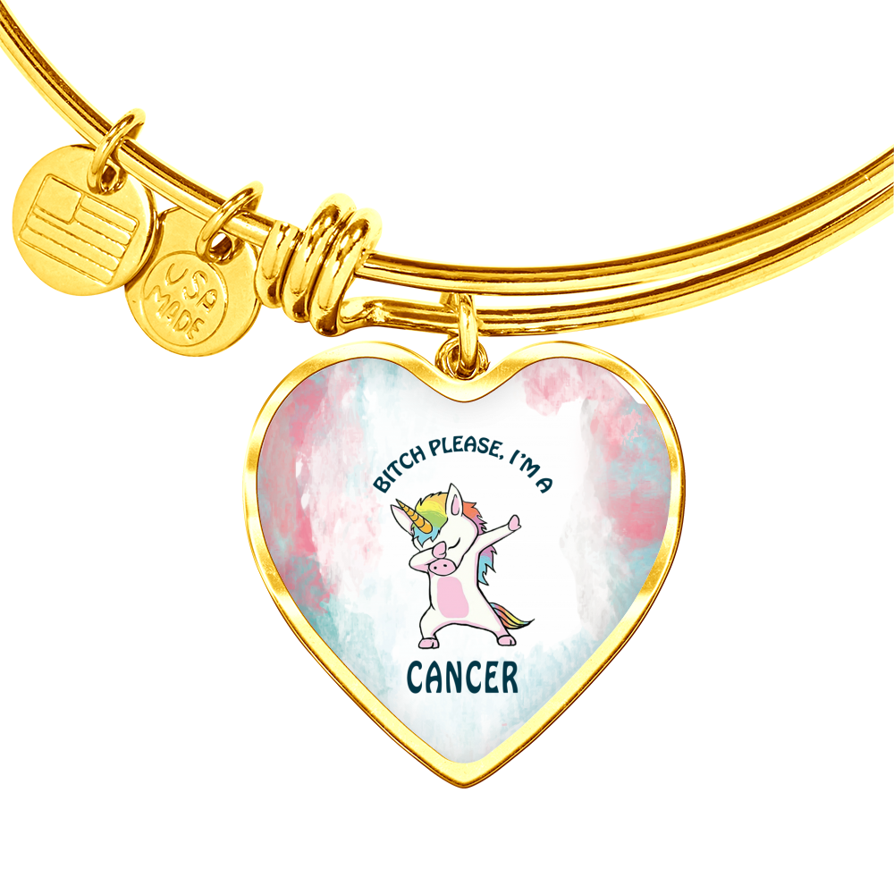 Cancer Unicorn Heart Bangle zodiac jewelry for her birthday outfit