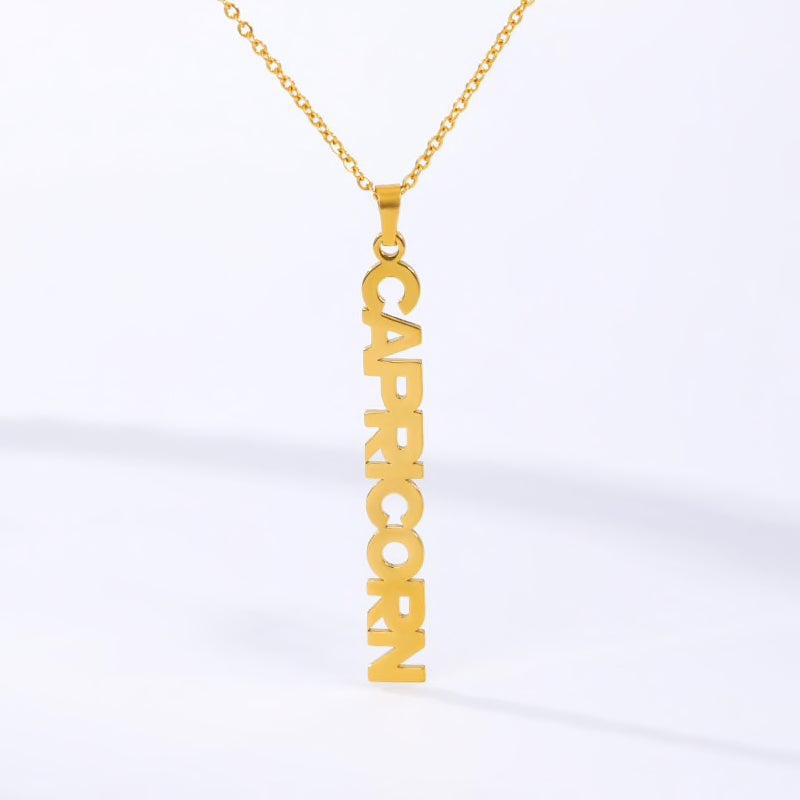Capricorn Name Necklace zodiac jewelry for her birthday outfit