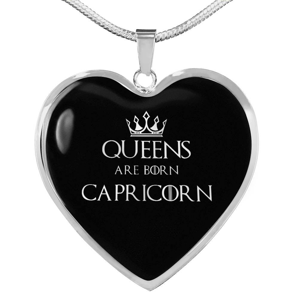 Capricorn Queen Of Thrones Heart Necklace zodiac jewelry for her birthday outfit