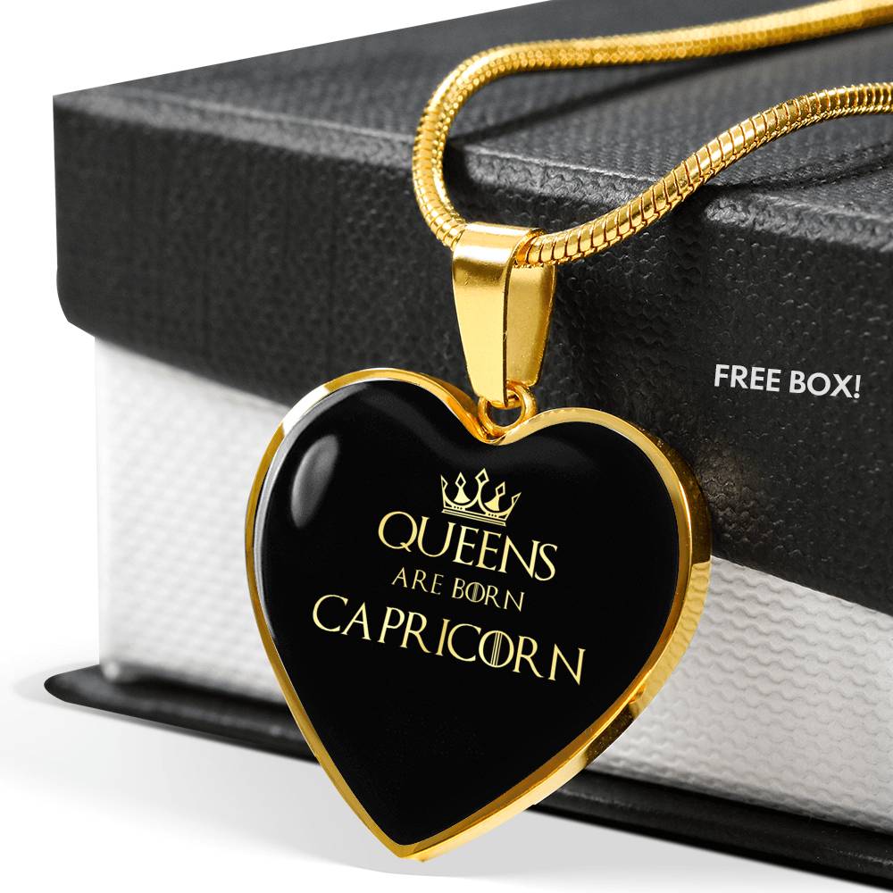 Capricorn Queen Of Thrones Heart Necklace zodiac jewelry for her birthday outfit