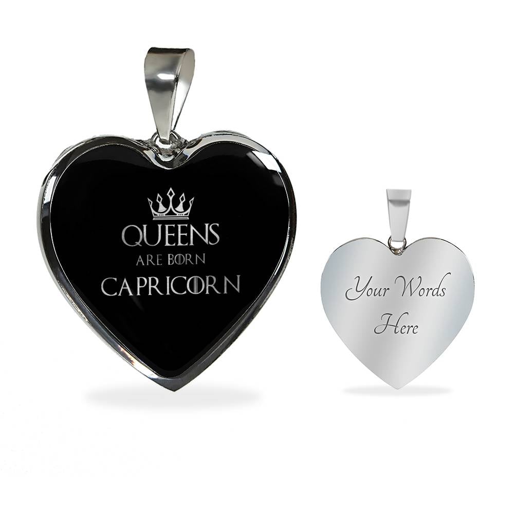 Capricorn Queen Of Thrones Heart Necklace zodiac jewelry for her birthday outfit