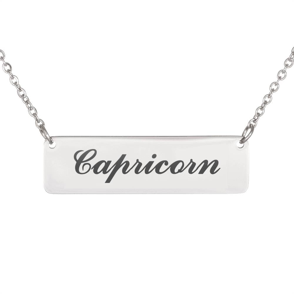 Capricorn Script Nameplate Necklace zodiac jewelry for her birthday outfit